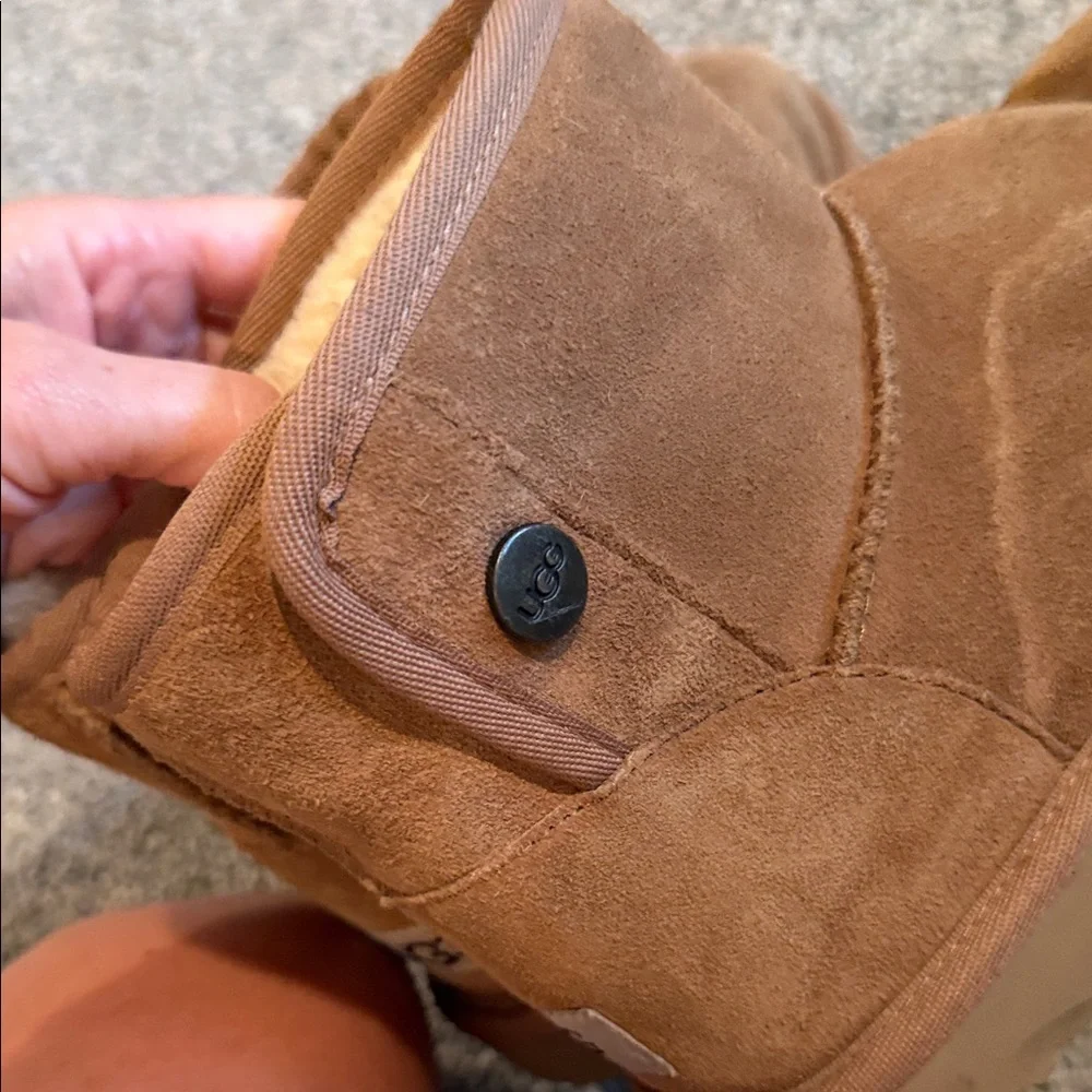 UGG Kids Chestnut Brown Suede Moccasin Boots